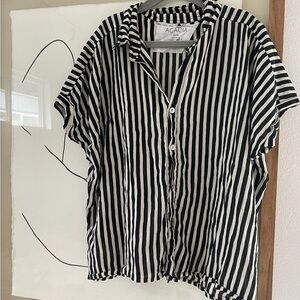 Acacia Black and White Striped Shirt Honey XL